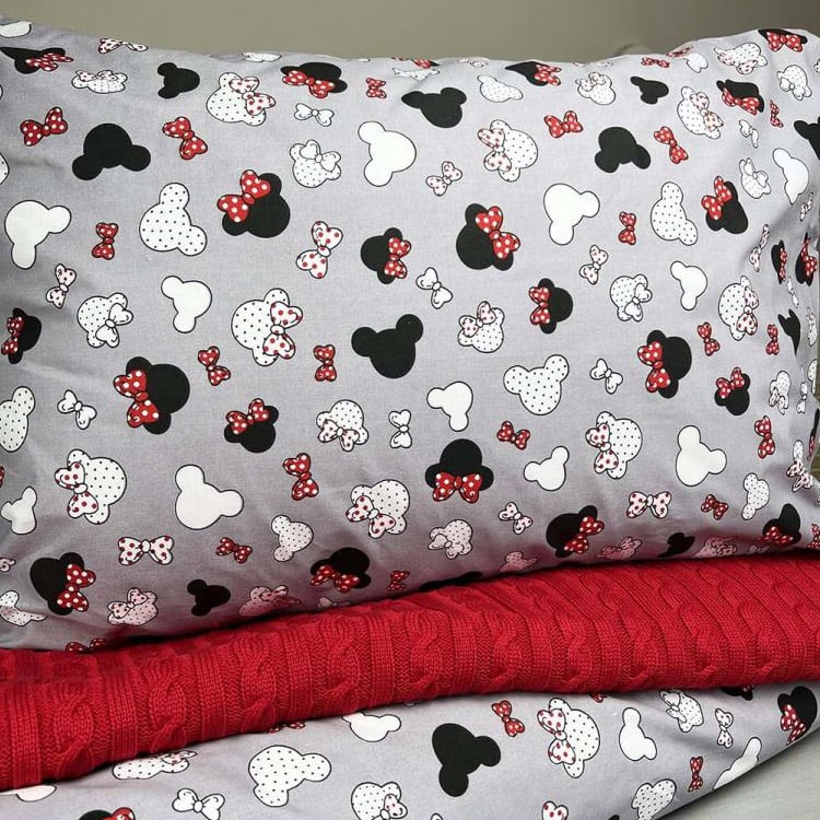 Photos - Bed Linen Provans Комплект постільної білизни Прованс Міккі, бязь, полуторний, сірий з принт 