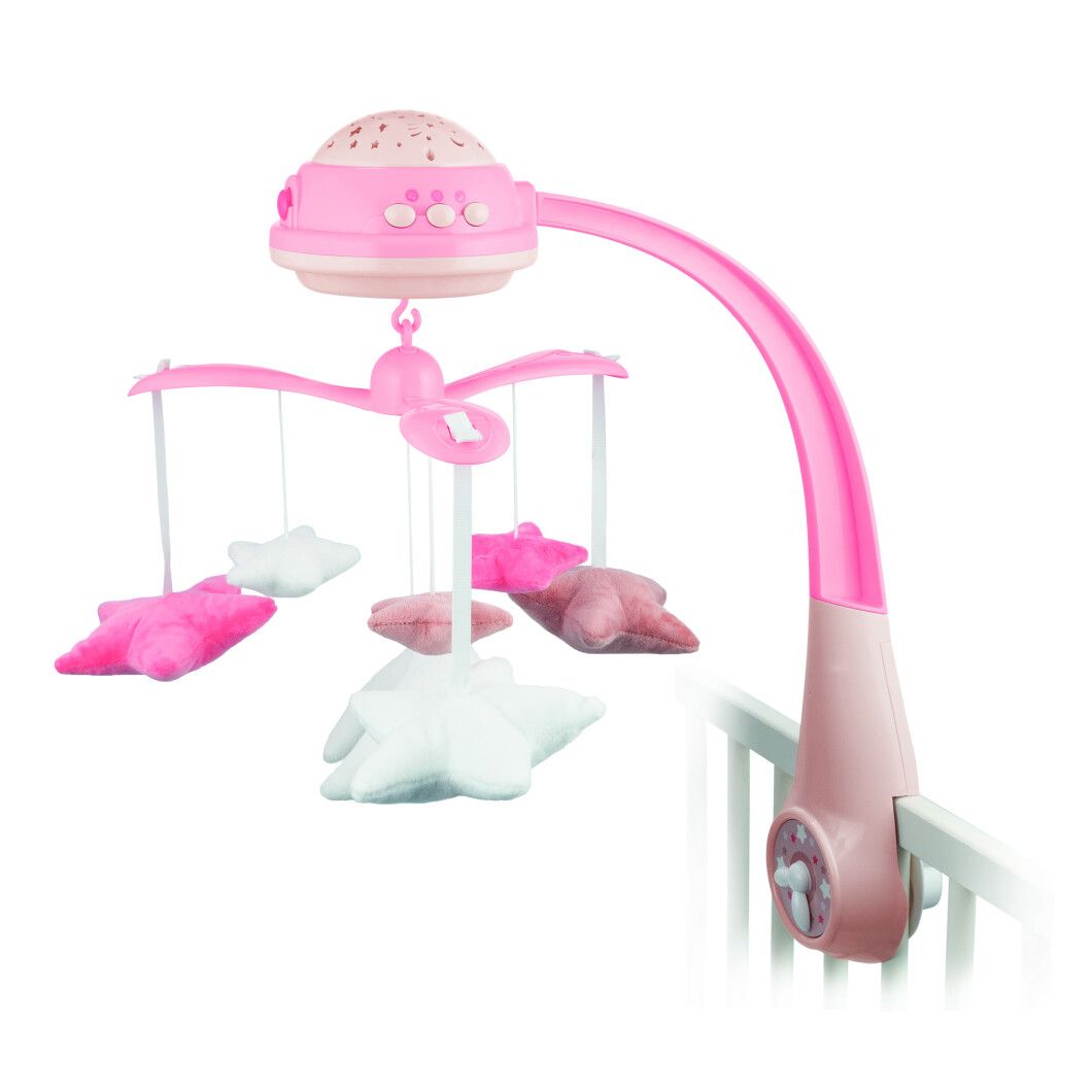 Электрический музыкальный мобиль с проектором Canpol babies, розовый (75/100_pin) - фото 2