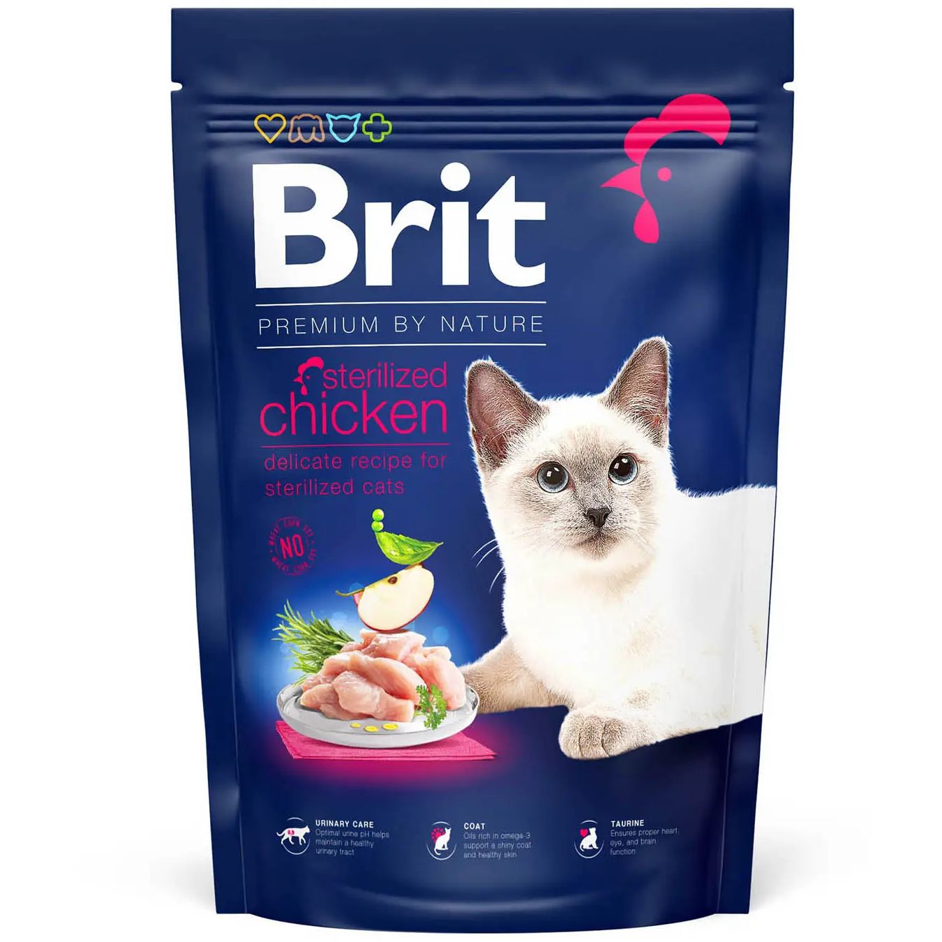 Сухий корм для стерилізованих котів Brit Premium by Nature Cat Sterilised, 1,5 кг (з куркою) - фото 1