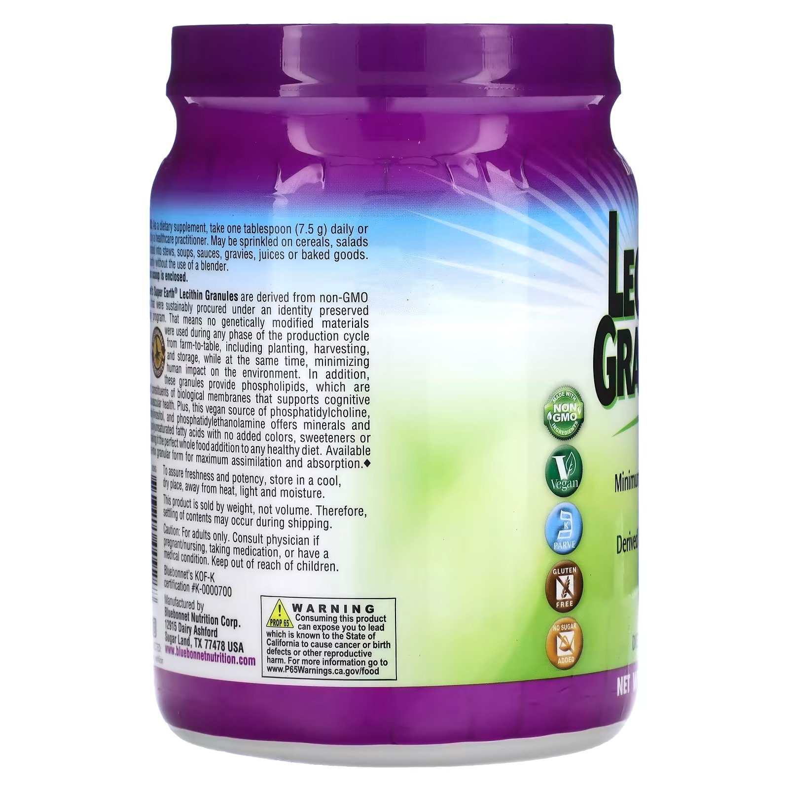 Гранулы лецитина Bluebonnet Nutrition Super Earth 720 г - фото 2