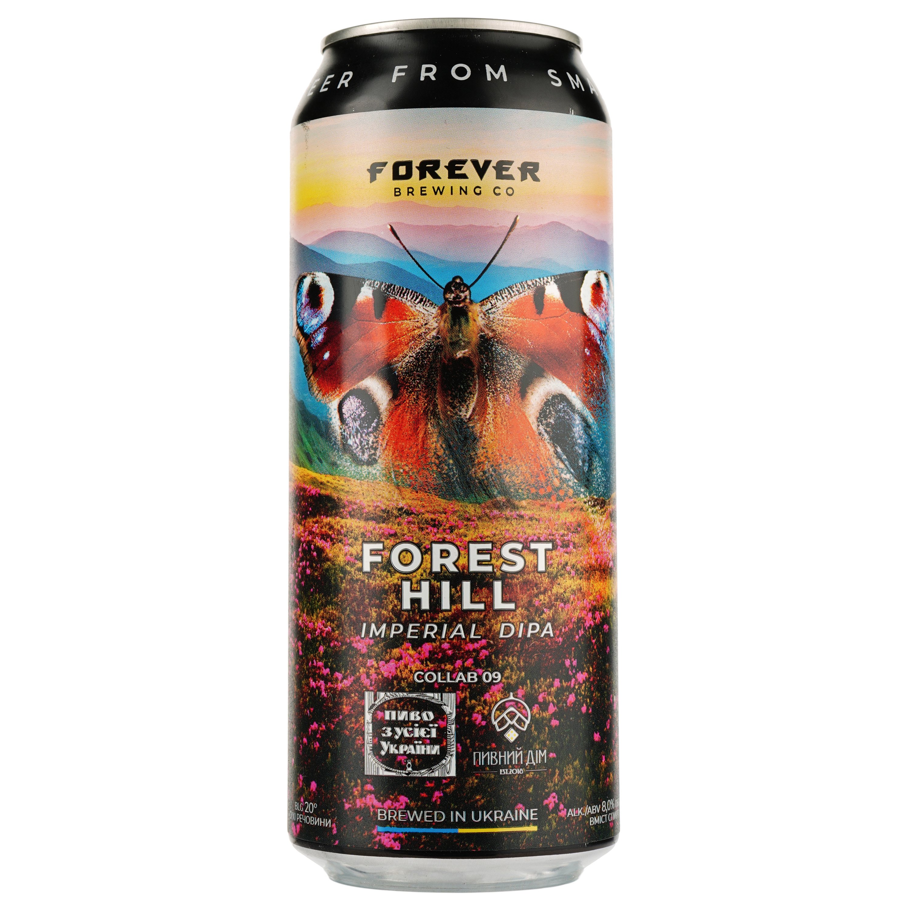 Пиво Forever Forest Hill, светлое, нефильтрованное, 8%, ж/б, 0,5 л - фото 1