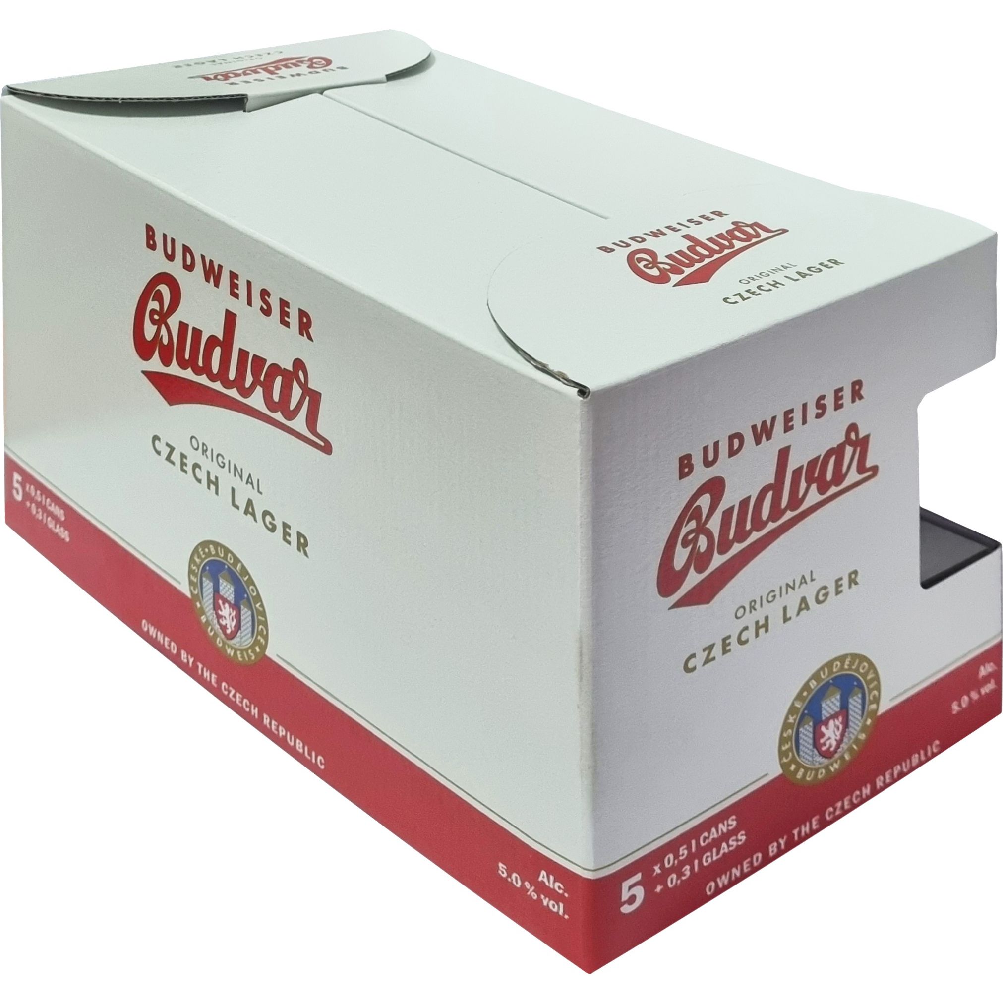 Набор: пиво Budweiser Budvar Original (5 шт. х 0.5 л = 2.5 л) + кружка 0.3 л - фото 2