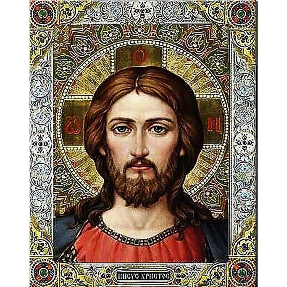 Алмазна мозаїка Чарівний діамант Ісус Христос, зі стразами на підрамнику 30х40 см (1757121486.0) - фото 1