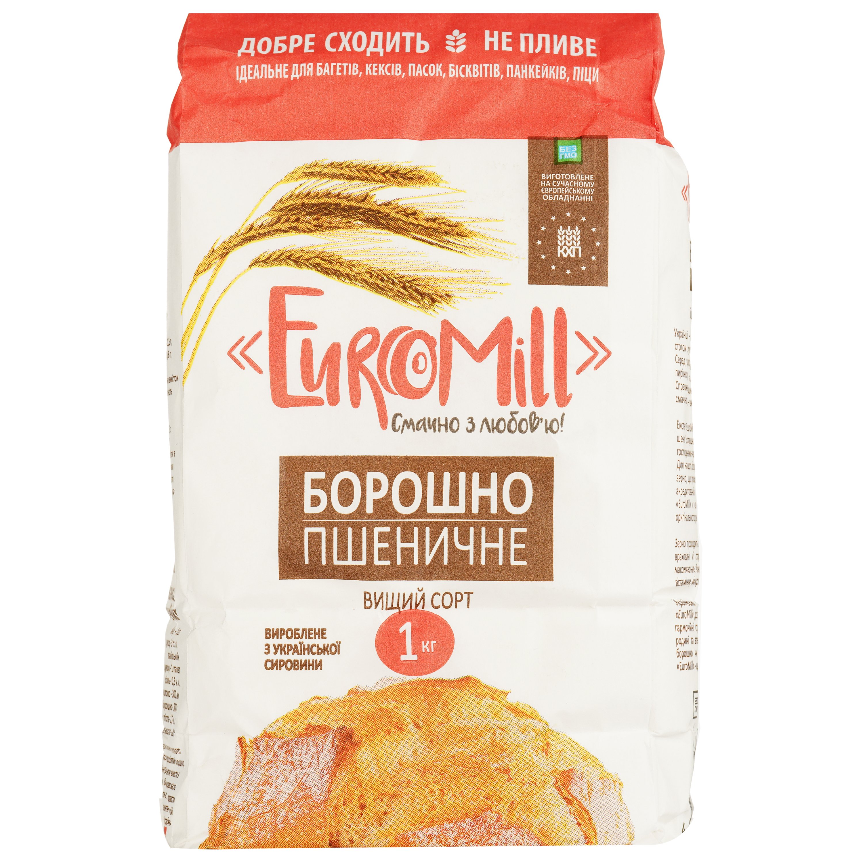 Борошно EuroMill Пшеничне 1 кг - фото 1