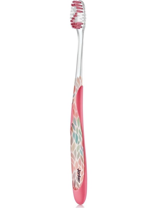 Дизайнерська зубна щітка Jordan Individual Reach, рожевий з дизайном - фото 2