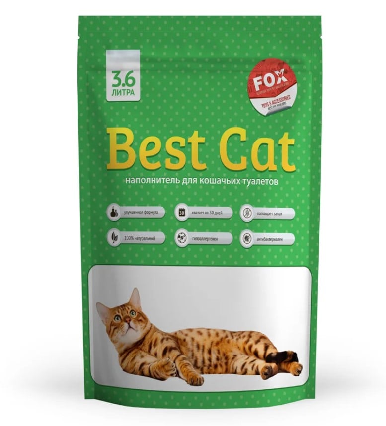 Силікагелевий наповнювач для котячого туалету Best Cat Green Apple, 3,6 л (SGL005) - фото 1