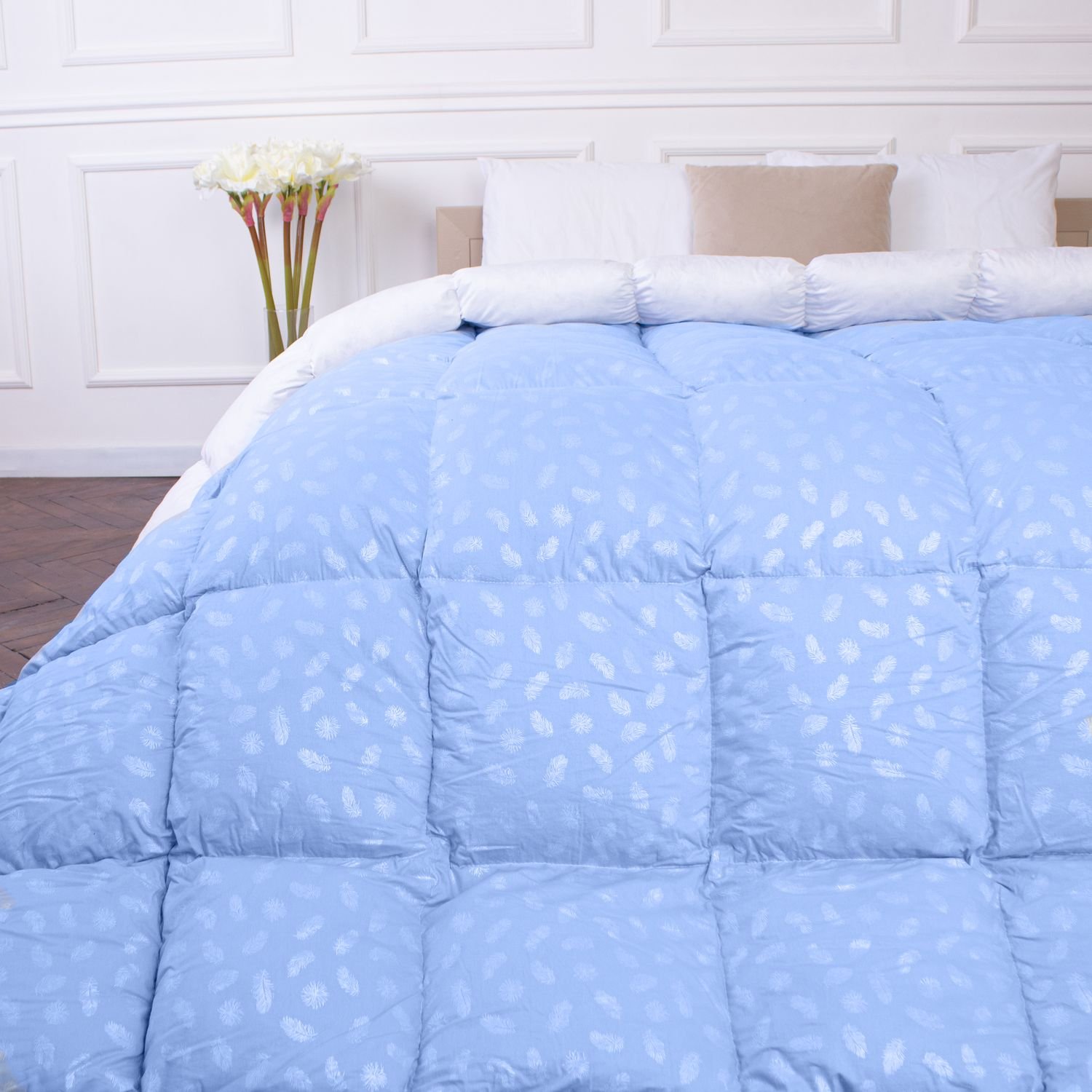 Одеяло пуховое MirSon Karmen №1843 Bio-Blue, 50% пух, двуспальное, 205x172, голубое (2200003013788) - фото 4