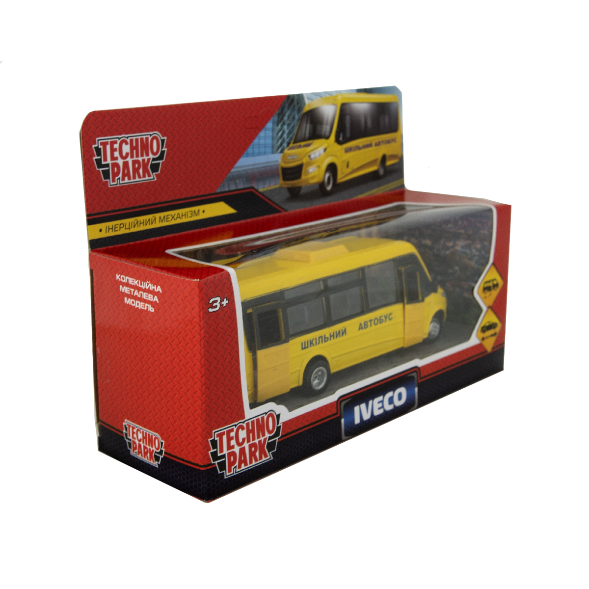 Автомодель Technopark Автобус Iveco Daily Дети, желтый (DAILY-15CHI-YE) - фото 8