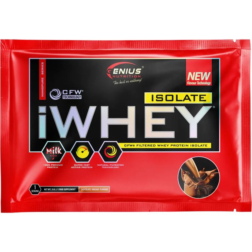 Протеин Genius Nutrition iWhey Isolate Sachet Chocolate 33 г - фото 1