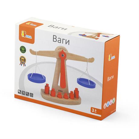 Деревянные обучающие весы Viga Toys с гирями (50660) - фото 2