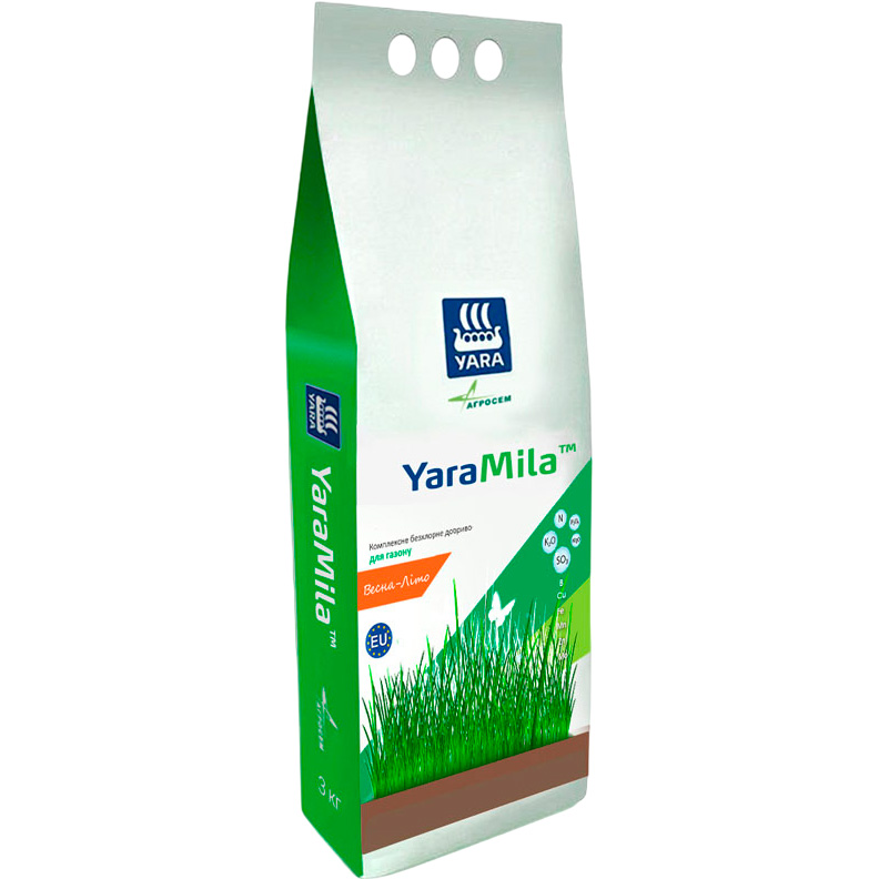 Комплексное бесхлорное удобрение YaraMila для газона Весна-Лето 3 кг (10509210) - фото 1
