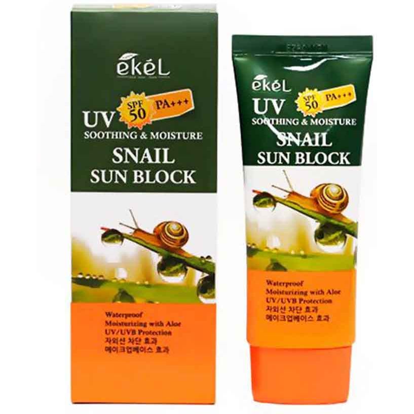 Солнцезащитный крем Ekel UV Snail Ampule, с муцином улитки, 70 мл - фото 1