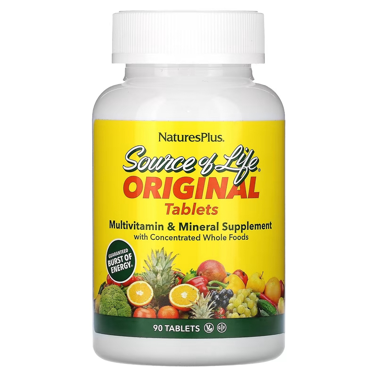 Мультивитамины и минералы Nature's Plus Source of Life Multi-Vitamin &amp; Mineral Supplement 90 таблеток - фото 1