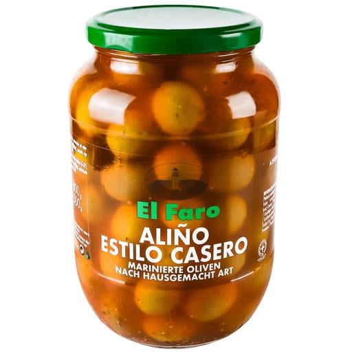 Оливки El Faro Alino Estilo Casero зелені з кісточкою по домашньому рецепту, 800 г (914401) - фото 1