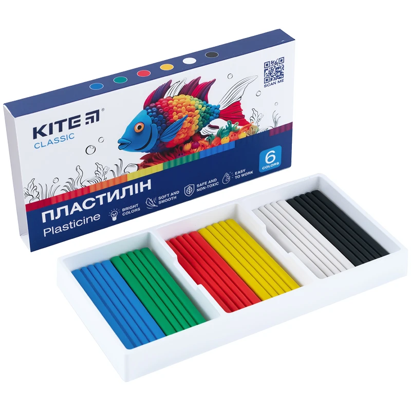 Пластилін восковий Kite Classic 6 кольорів 120 г (K-081) - фото 4