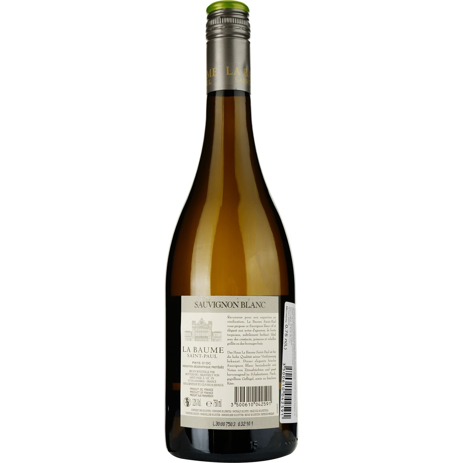 Вино Domaine La Baume Saint Paul Sauvignon Blanc 2022 IGP Pays d'Oc белое сухое 0.75 л - фото 2