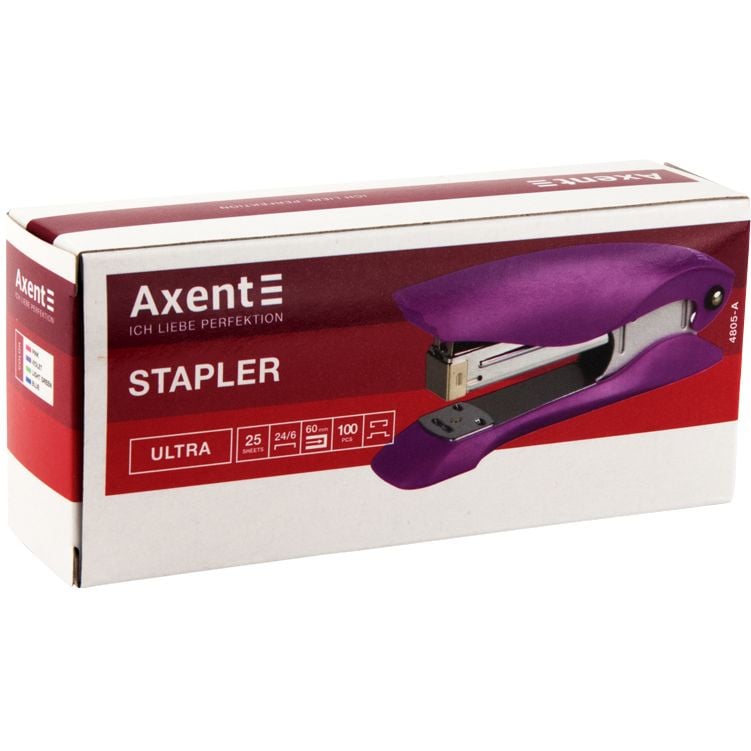 Степлер канцелярський Axent Ultra №24/6, 25 аркушів фіолетовий (4805-11-A) - фото 4