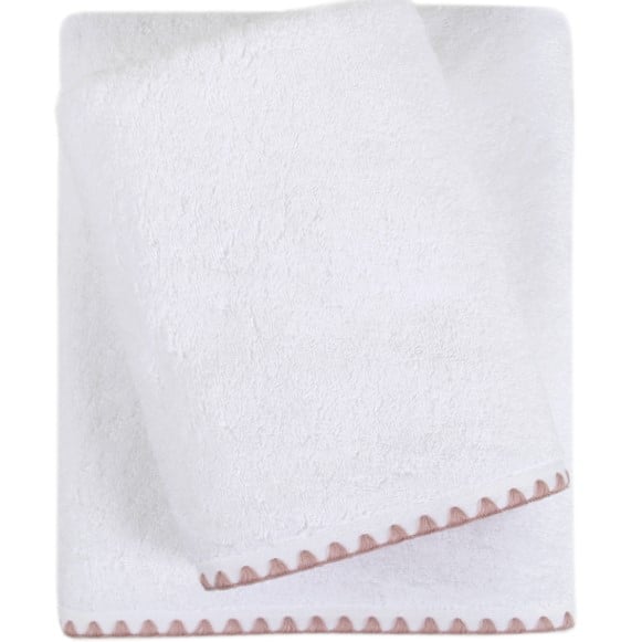 Полотенце махровое Penelope, 50 х 100 см, белый с розовым (svt-2000022315098) - фото 2