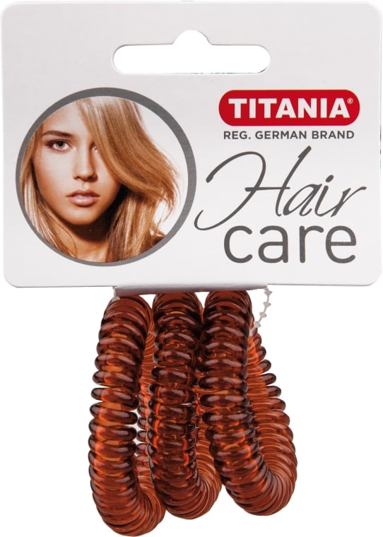 Набір резинок для волосся Titania Аnti Ziep, коричневий, 4 см, 3 шт. (7918) - фото 1