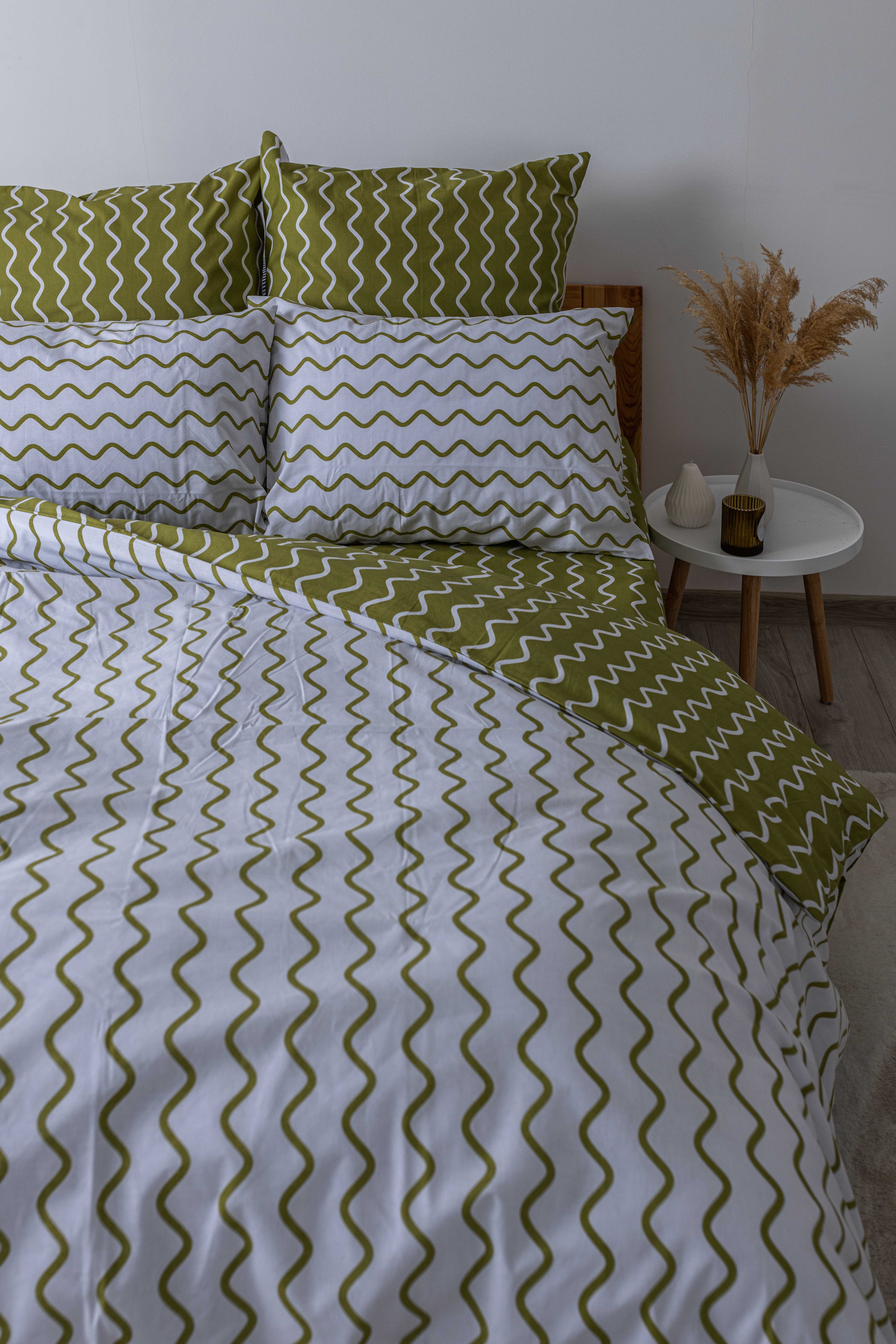 Комплект постельного белья ТЕП Happy Sleep Olive Dream двуспальный оливковый с белым (2-03795_25628) - фото 4