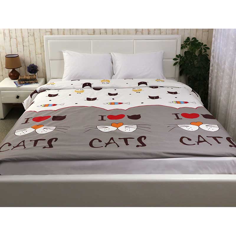 Комплект постельного белья Руно My cat, двуспальный, сатин набивной, разноцветный (655.137К_My cat) - фото 2