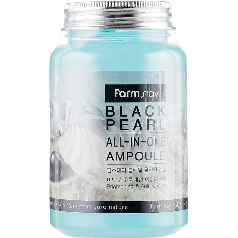 Ампульная сыворотка FarmStay Black Pearl All-in-One Ampoule с пудрой черного жемчуга 250 мл - фото 1