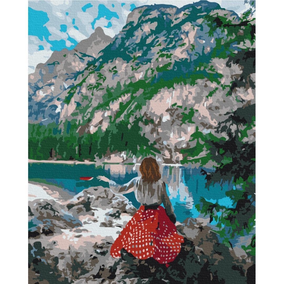 Картина по номерам Путешественница у озера Brushme 40x50 см разноцветная 000276791 - фото 1