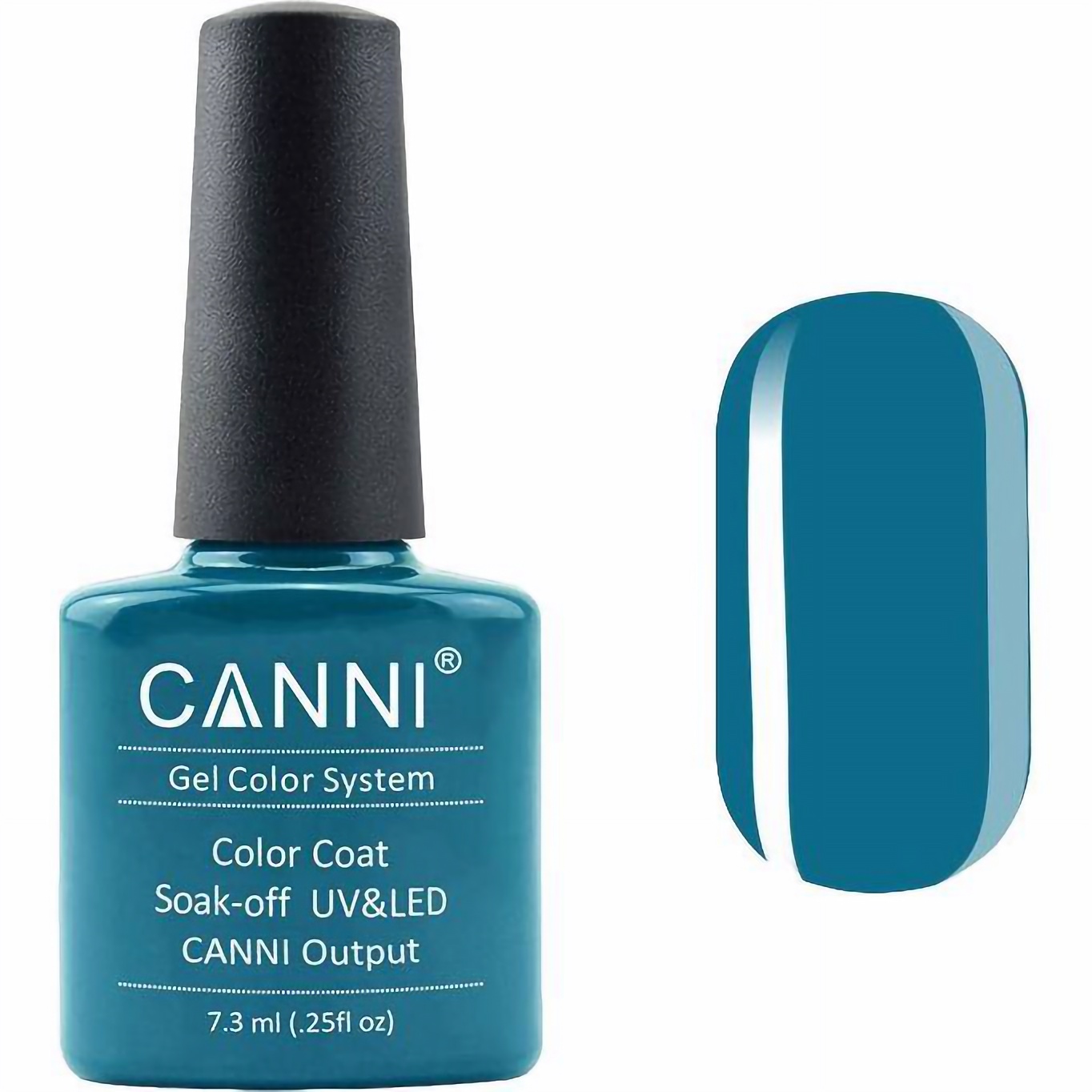 Гель-лак Canni Color Coat Soak-off UV&LED 157 темно-синий бирюза 7.3 мл - фото 1