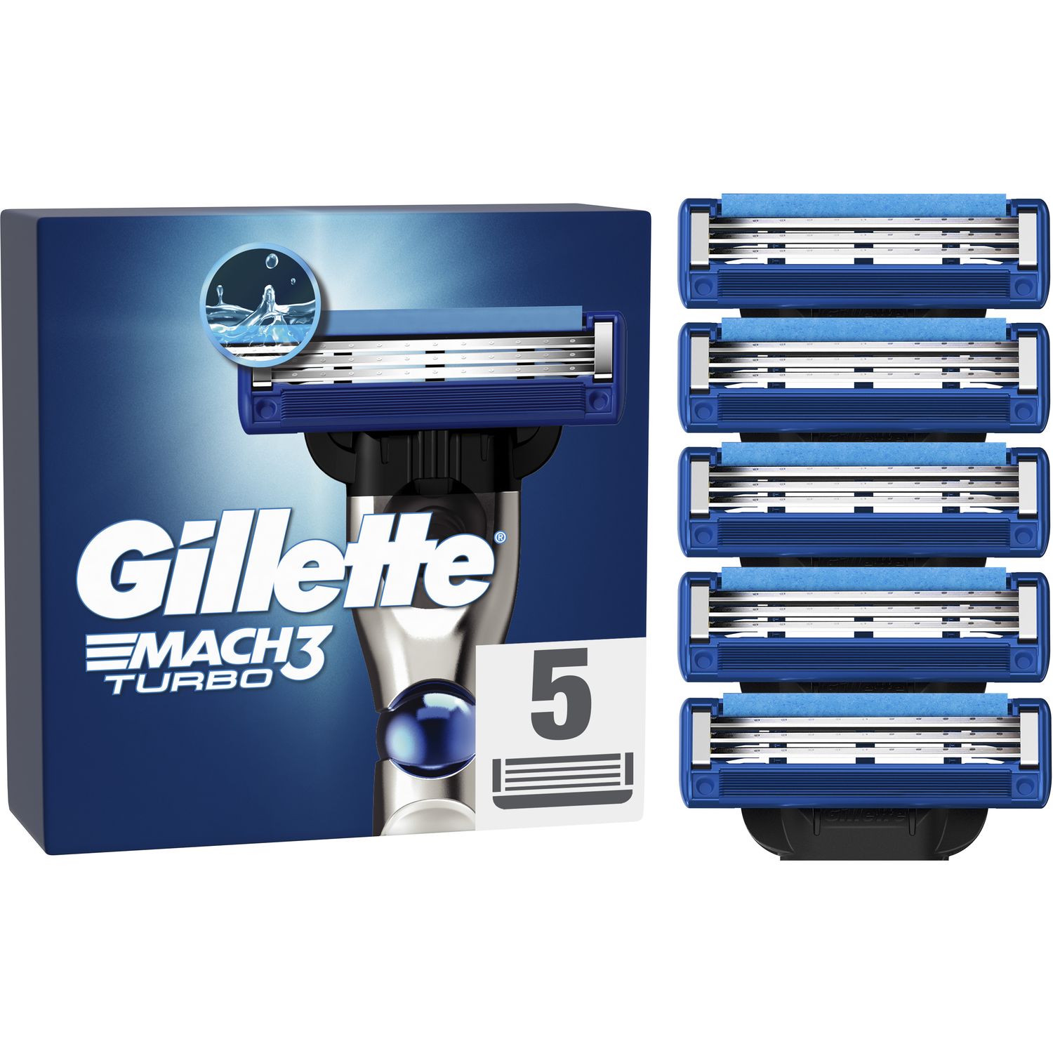 Змінні картриджі для гоління Gillette Mach3 Turbo, 5 шт. - фото 1