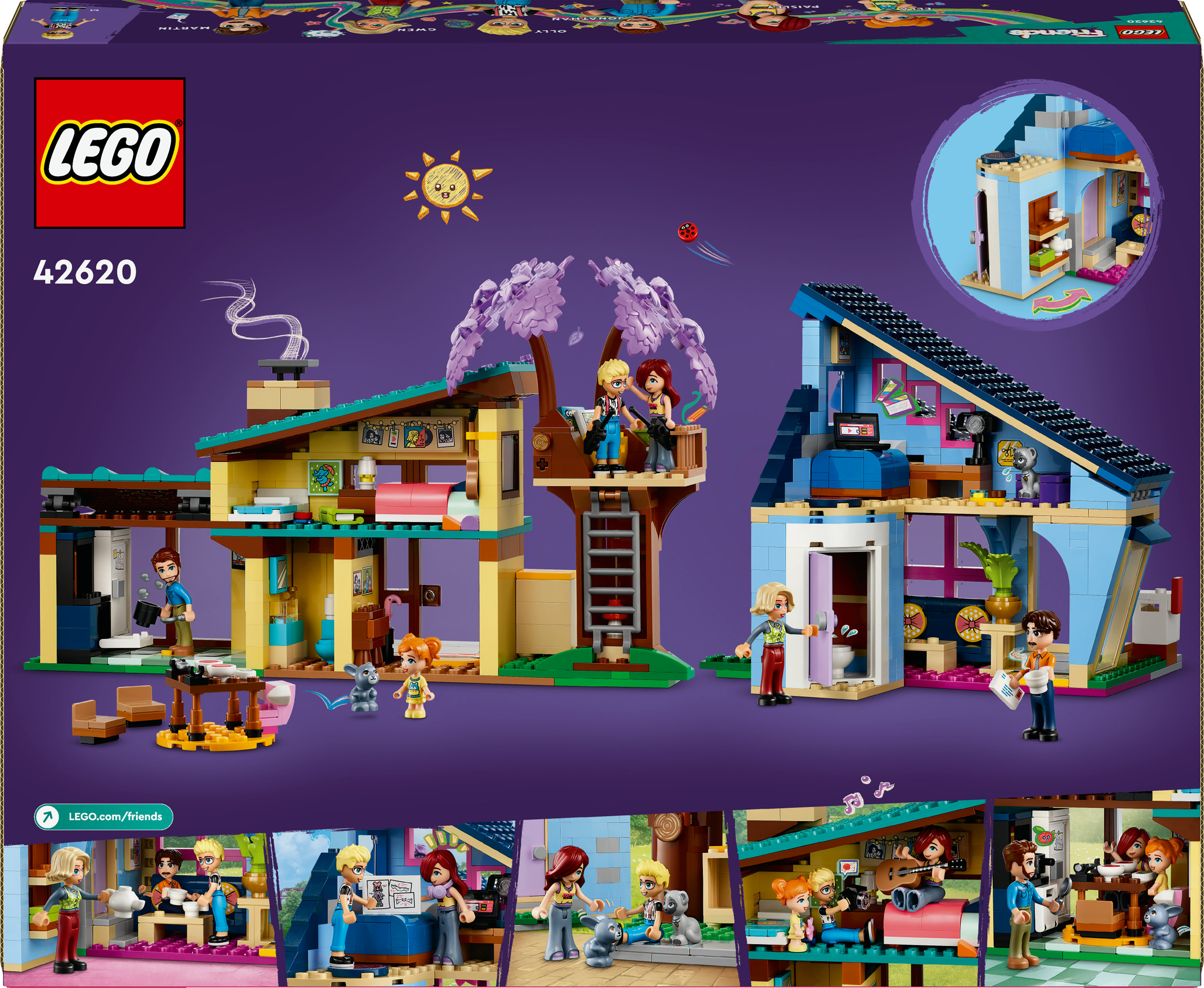 Конструктор LEGO Friends Родинні будинки Оллі й Пейслі 1126 деталі (42620) - фото 9