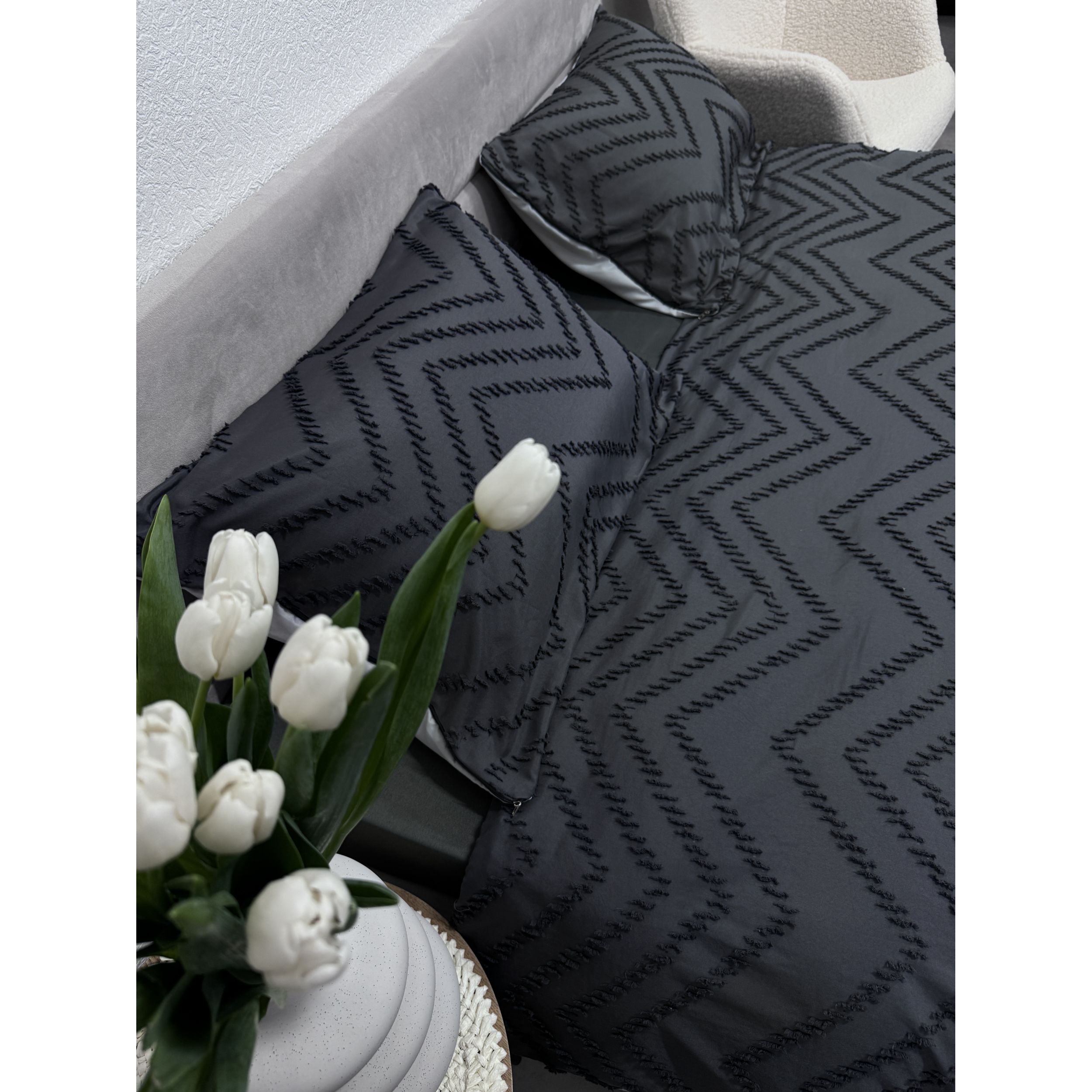Комплект постельного белья Ecotton Grey Полисатин Евро (24555) - фото 2