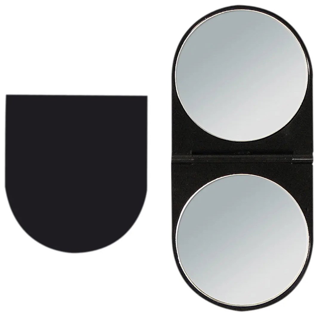 Зеркало карманное Titania двустороннее 14x6 см черное (1545 L черн) - фото 1