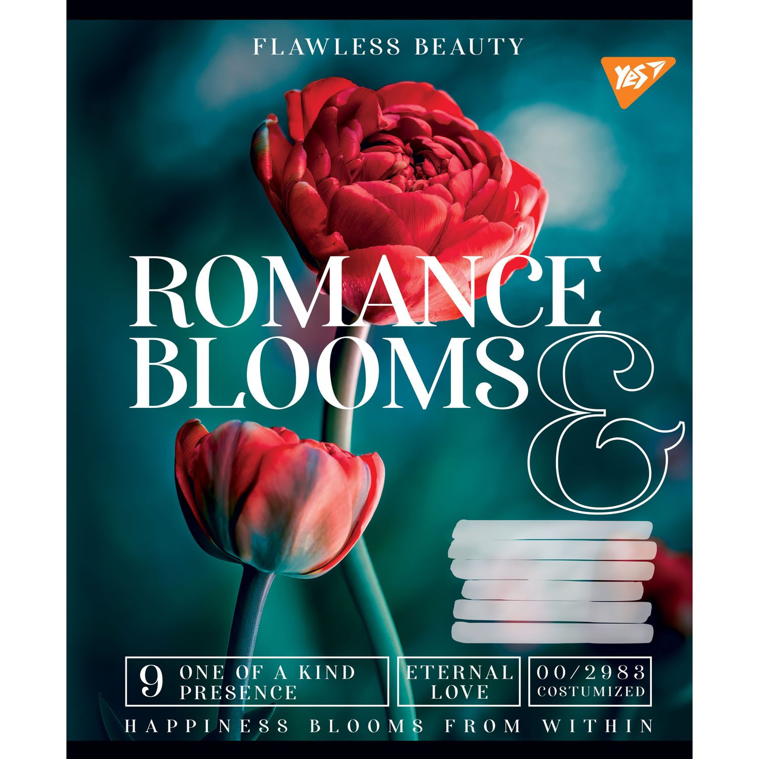 Зошит для записів Yes Romance blooms, A5, в клітинку, 48 аркушів, 10 шт. (766446) - фото 1