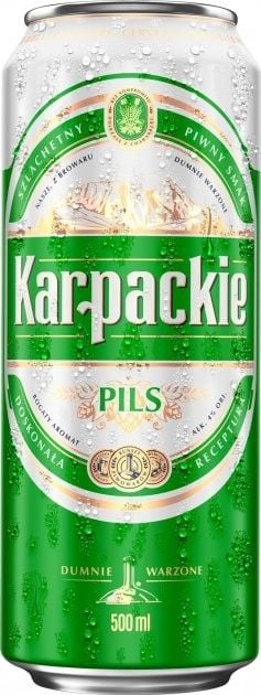 Пиво Karpackie Pils светлое, 4%, ж/б, 0.5 л - фото 1