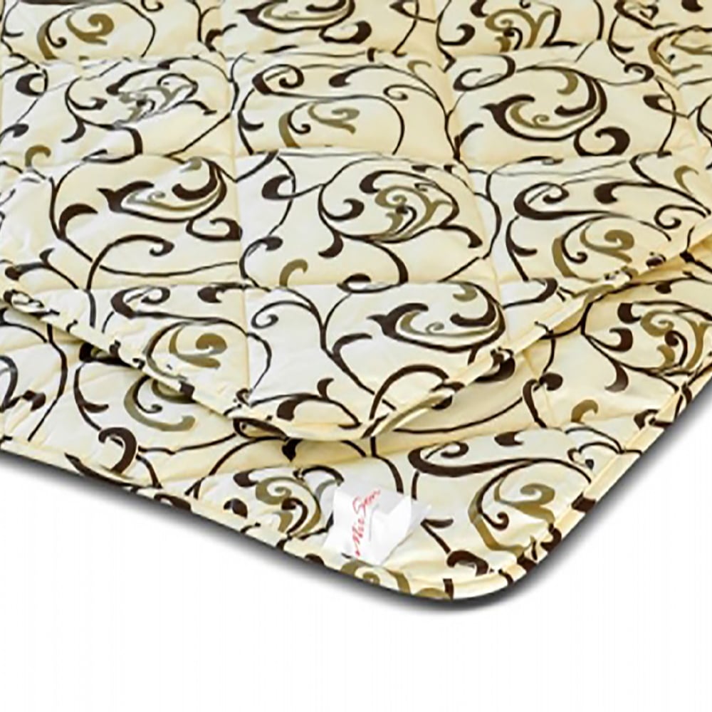 Одеяло шерстяное MirSon №016, летнее, 200x220 см, бежевое с узором - фото 2