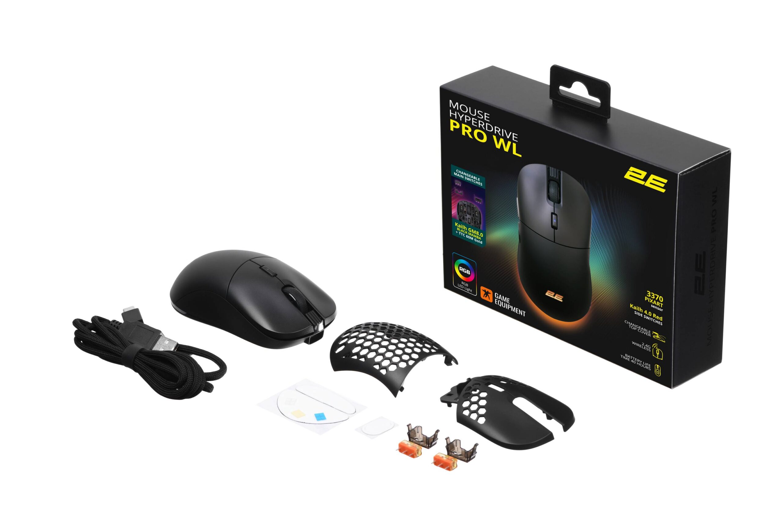 Игровая беспроводная мышь 2E Gaming HyperDrive Pro WL Black RGB USB-A/WL - фото 4