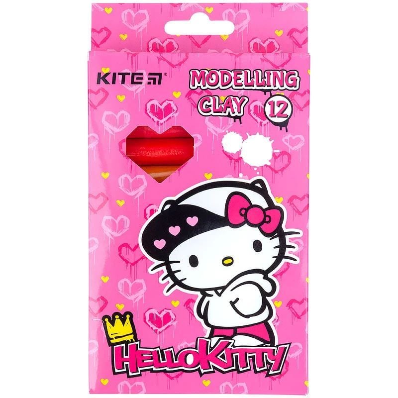 Пластилин восковой Kite Hello Kitty 12 цветов 200 г (HK21-086) - фото 1