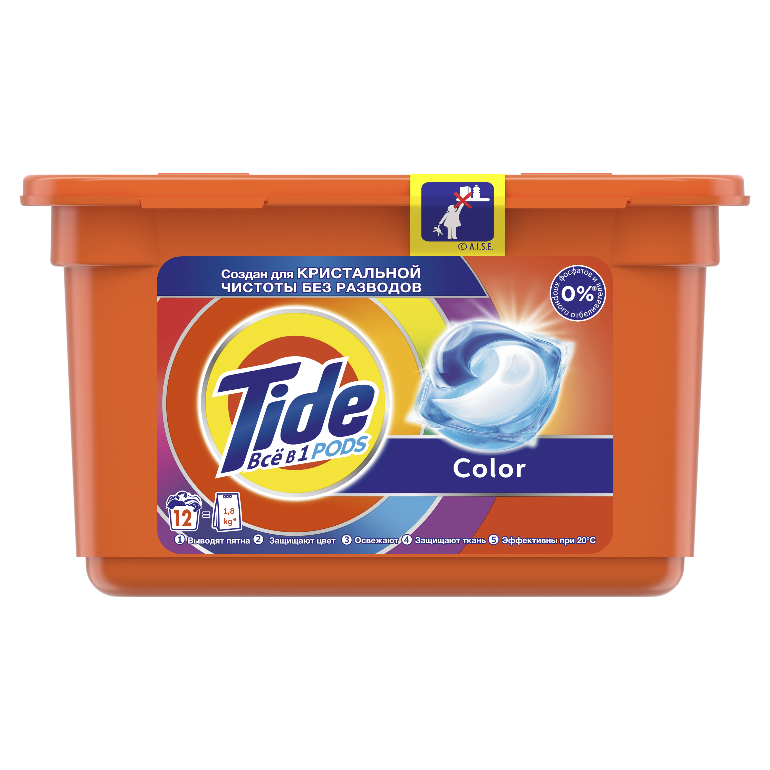 Капсули для прання Tide Все-В-1 Color, 12 шт (81686432) - фото 1