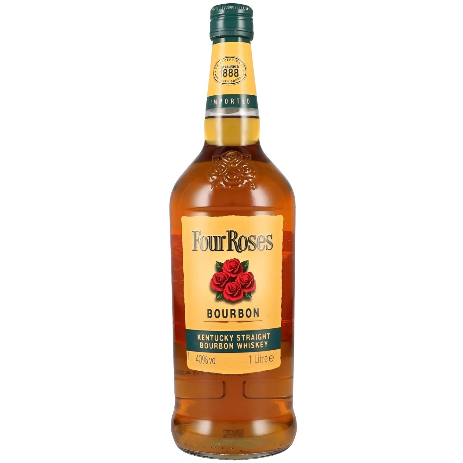 Виски Four Roses Kentucky Straight Bourbon Whiskey 40% 1 л в коробке - фото 1