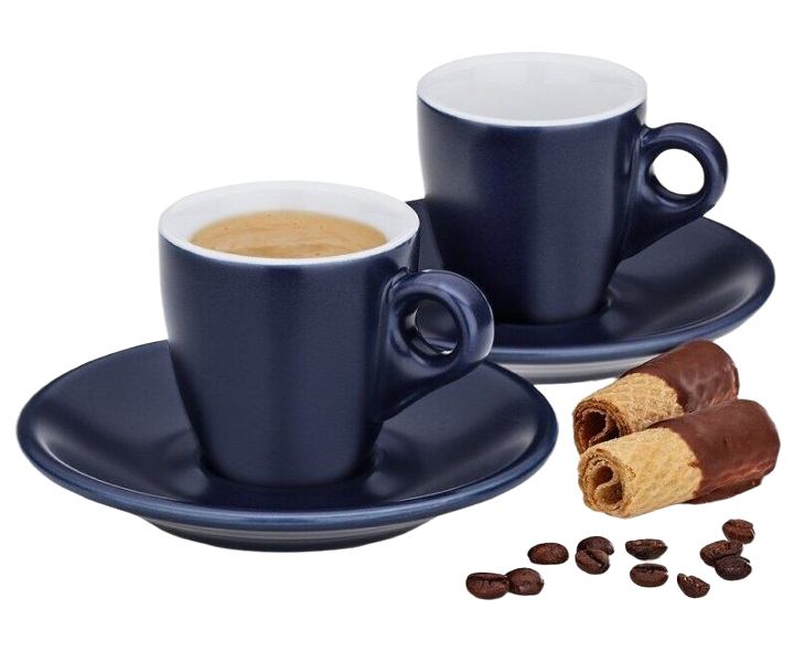 Набір чашок із блюдцем для еспресо Kela Mattia, 4 предмети, синій (00000021303) - фото 3