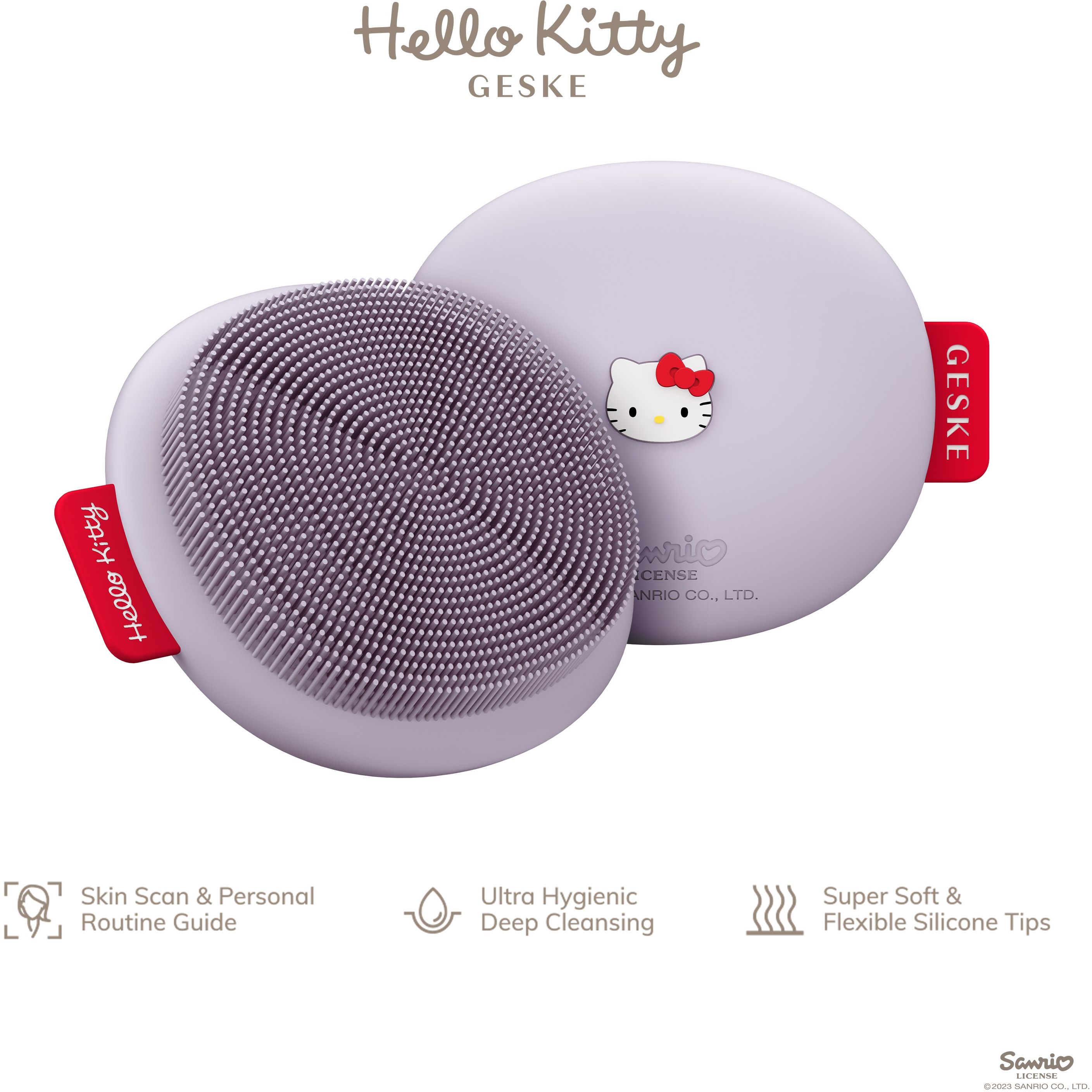 Щетка для лица GESKE Facial Brush 3 в 1 by Hello Kitty фиолетовая - фото 3