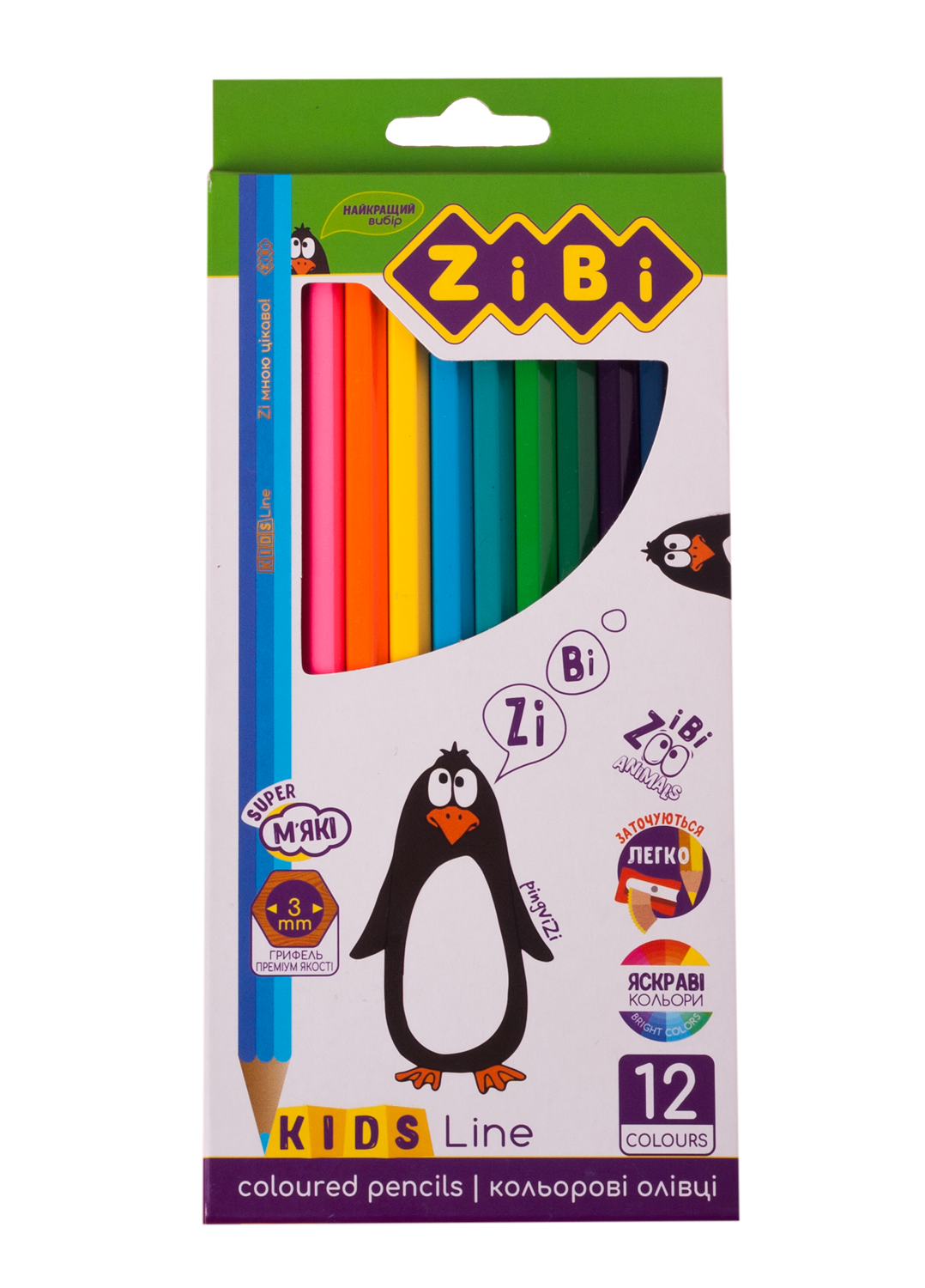 Карандаши цветные ZiBi Kids Line,12 шт. (ZB.2414) - фото 1