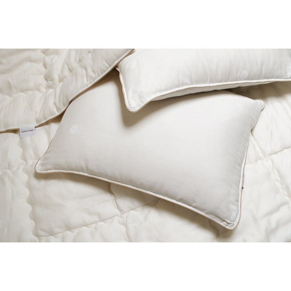 Ковдра з подушками Karaca Home Cotton, 215х195 см, молочна (svt-2000022291071) - фото 4