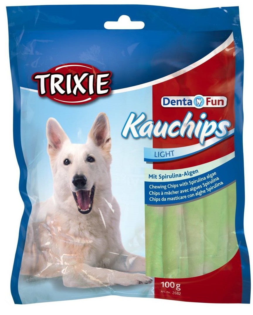 Ласощі для собак Trixie KauChips Light Denta Fun, з спіруліною, 100 г - фото 1