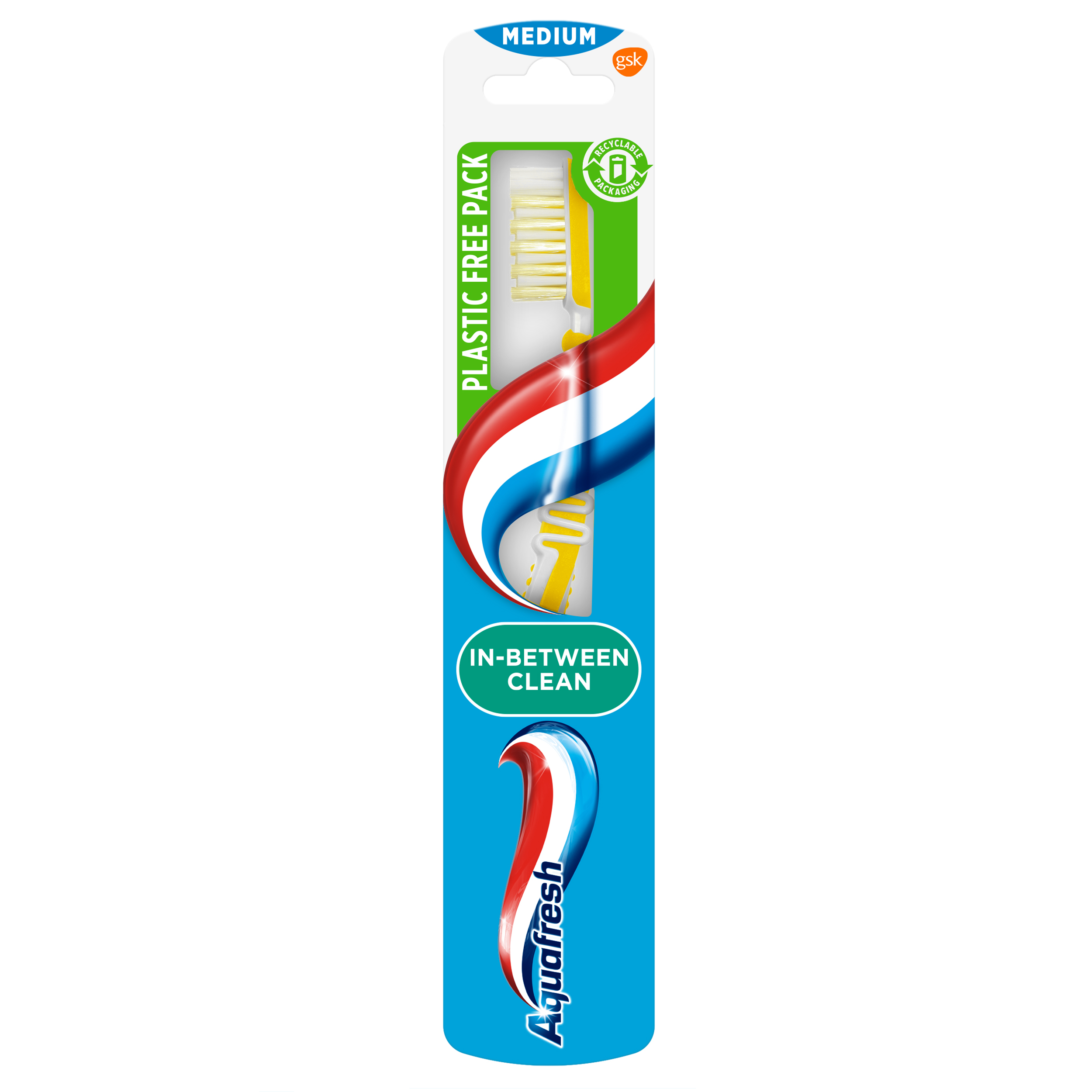 Зубна щітка Aquafresh In-between Clean, середня, помаранчевий - фото 1