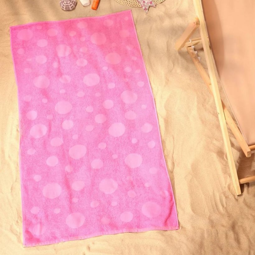 Рушник Sarah Anderson Plaj Polka Fusya, 140х70 см, рожеве (svt-2000022315937) - фото 1