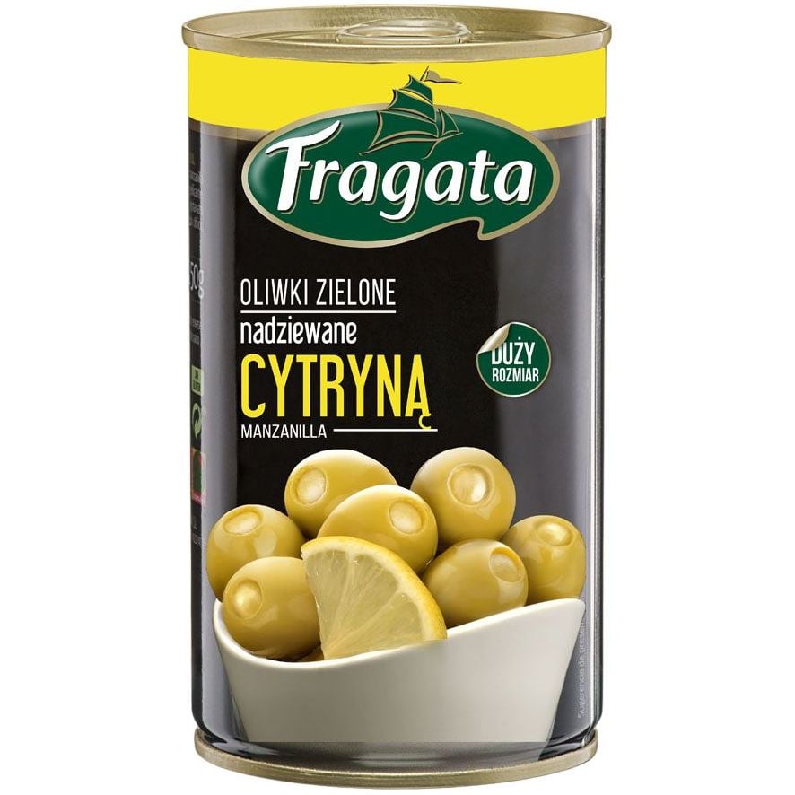 Оливки Fragata зеленые с лимоном 300 г - фото 1