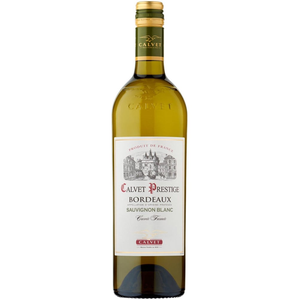 Вино Calvet Prestige Sauvignon Blanc Cuvee Fumee Bordeaux AOC белое сухое 0.75 л - фото 1