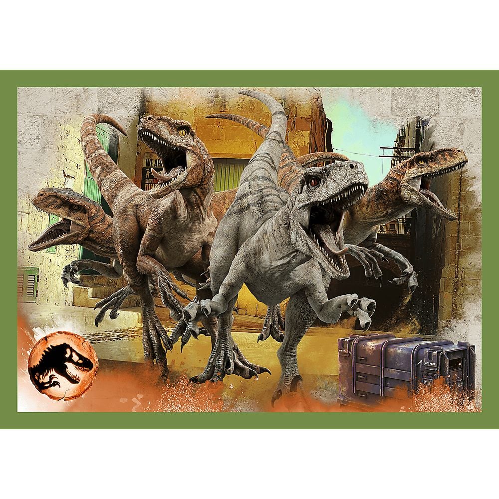 Пазлы Trefl 4 в 1 Угрожающие динозавры Мир динозавров - фото 4
