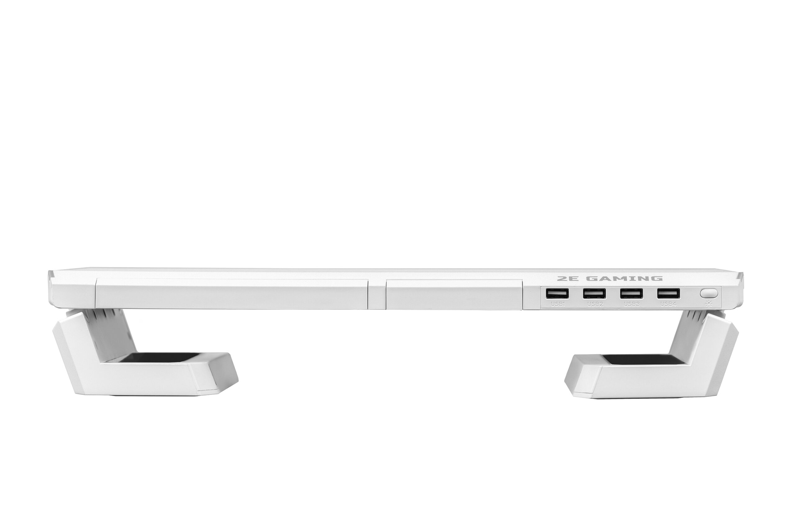 Подставка столик для монитора 2E CPG-007 White, 550x205x7 мм, phone holder/storage drawer, 4xUSB-A, RGB - фото 3